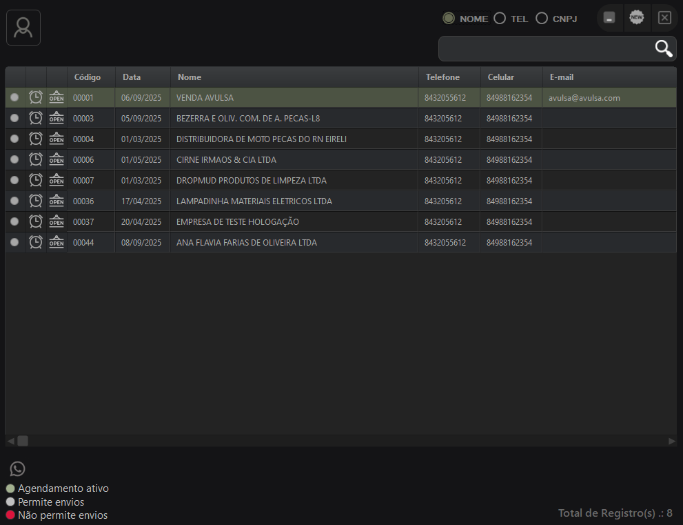Tela de Consulta de Cliente